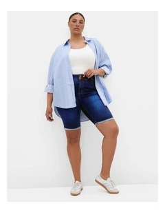 Plus Size Killer Pins Denim Short in Dark Wash