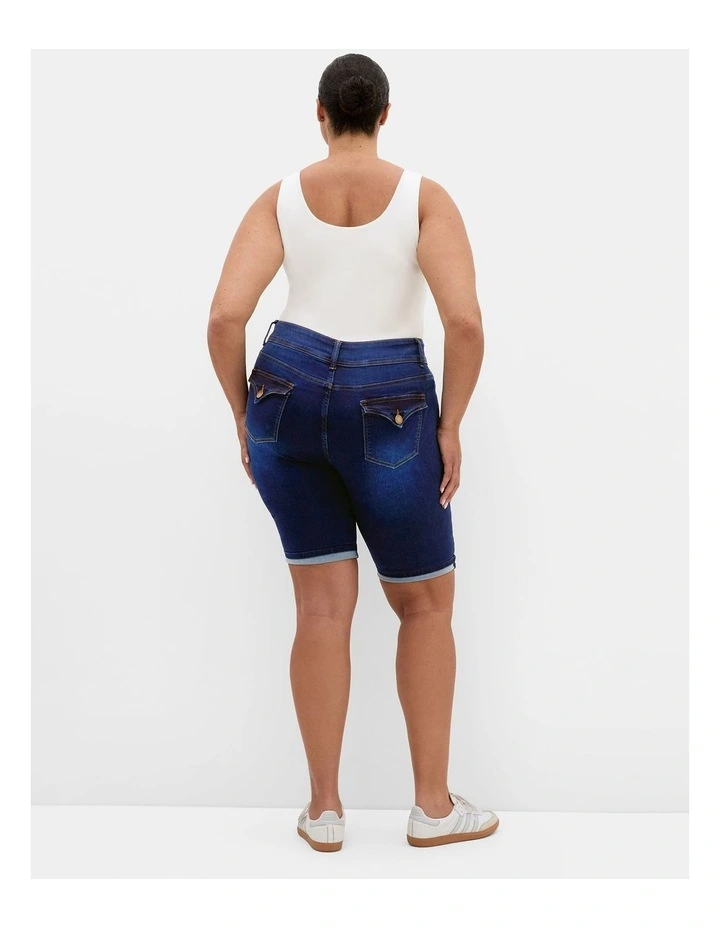 Plus Size Killer Pins Denim Short in Dark Wash image 2