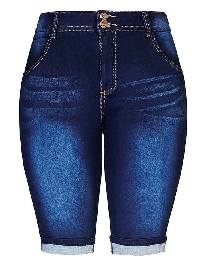 Plus Size Killer Pins Denim Short in Dark Wash image 3
