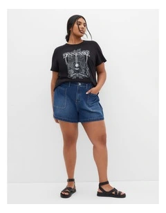 Plus Size Edie Denim Short in Mid Wash