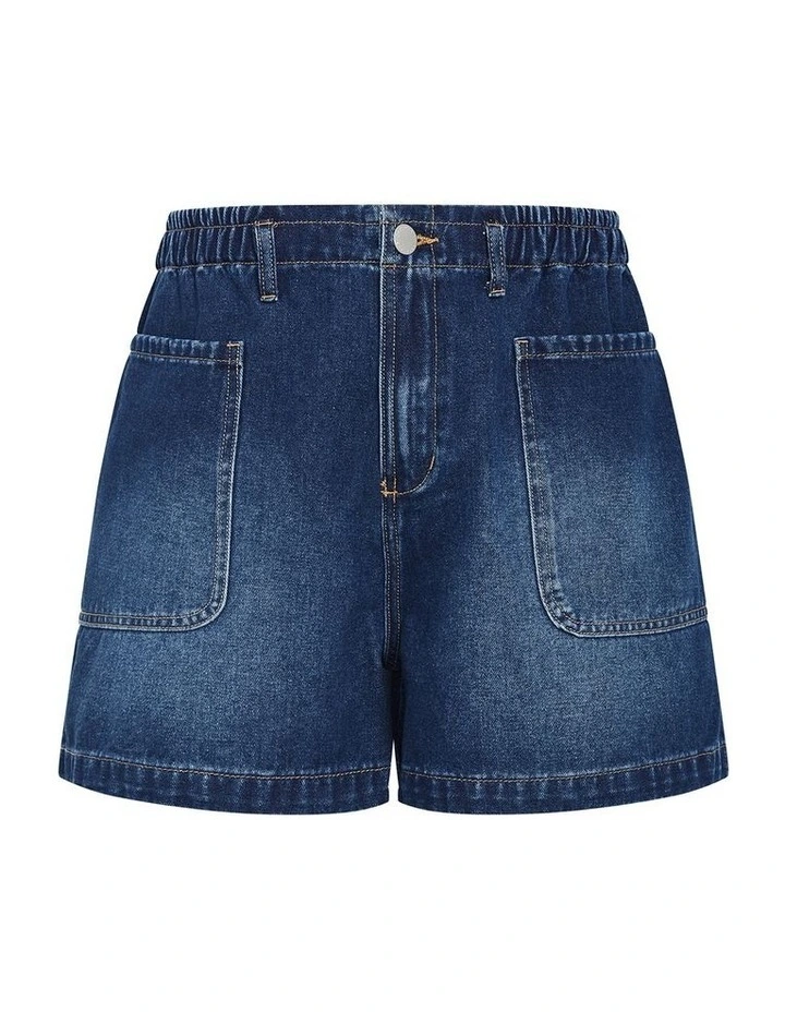 Plus Size Edie Denim Short in Mid Wash image 3