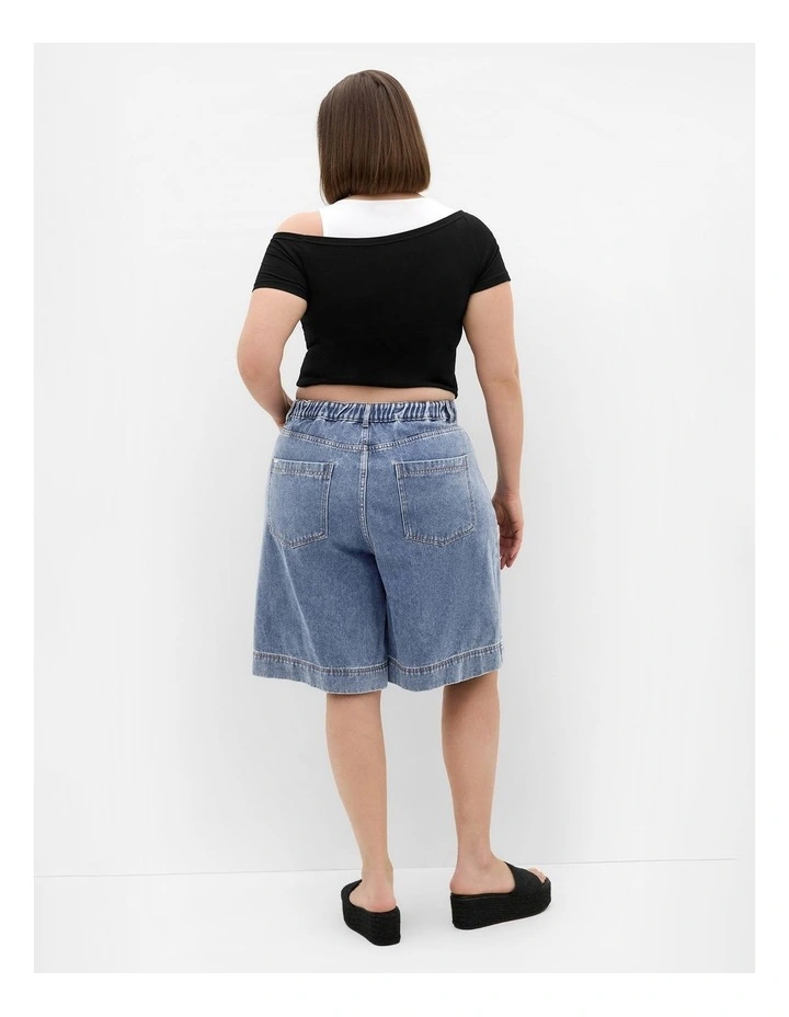 Plus Size Harley Fit Bermuda Denim Short in Light Wash image 2
