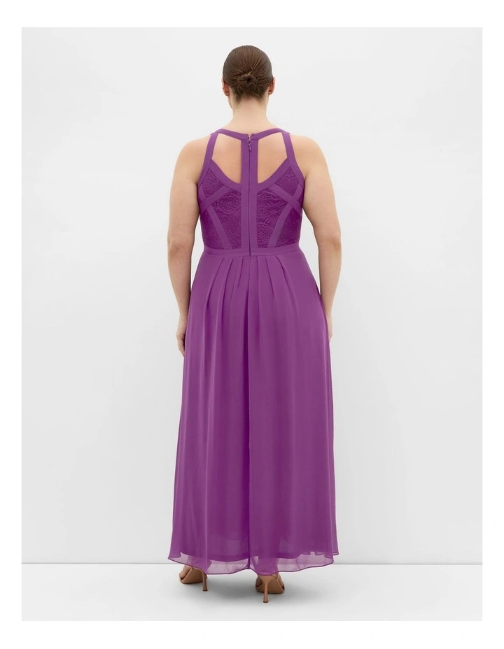 Plus Size Panelled Bodice Maxi Dress in Hollyhock image 2