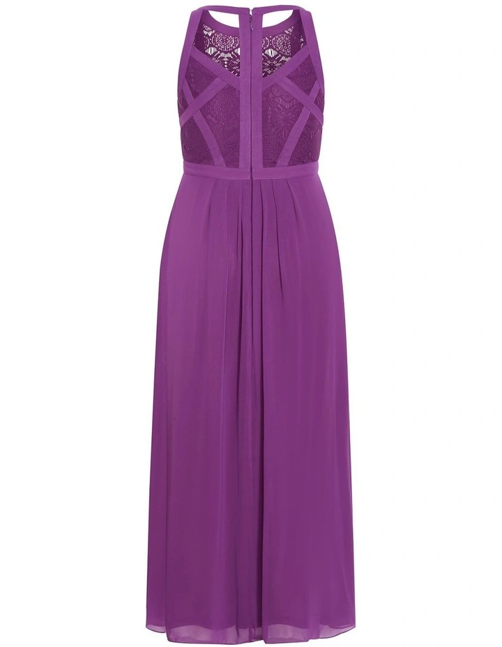 Plus Size Panelled Bodice Maxi Dress in Hollyhock image 4