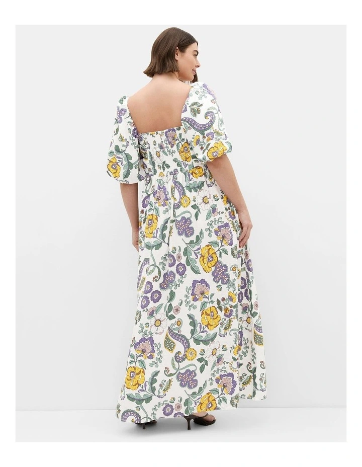 Plus Size Ellea Floral Print Maxi Dress in Ivory image 2