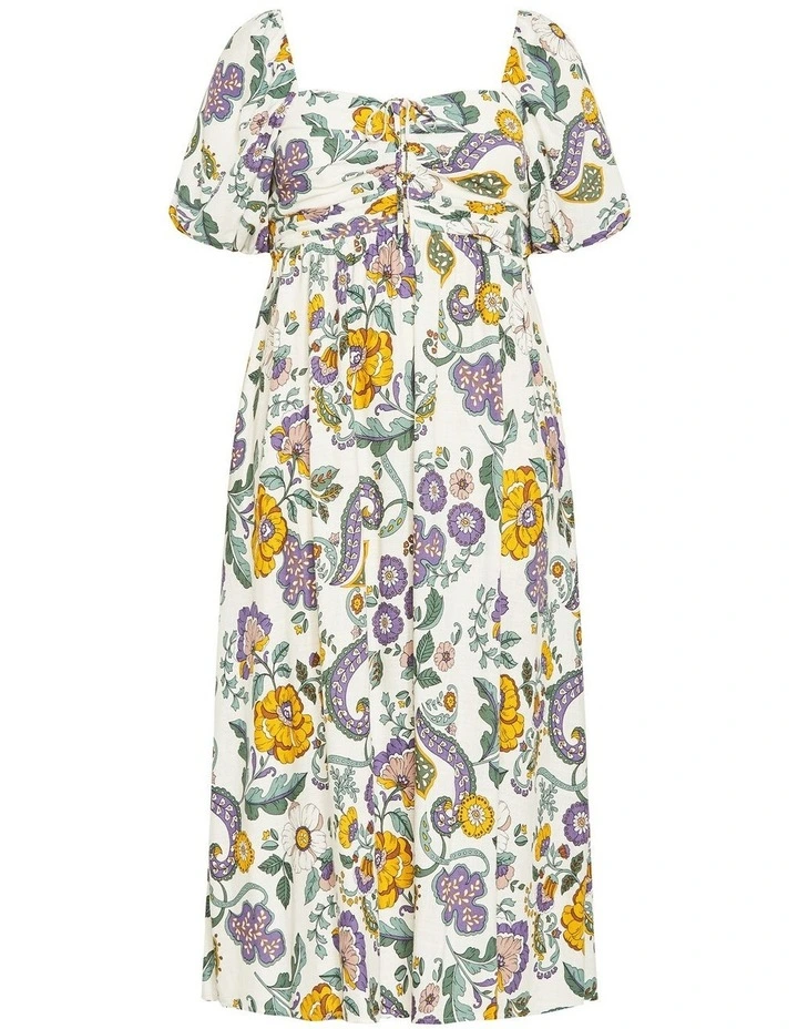 Plus Size Ellea Floral Print Maxi Dress in Ivory image 3
