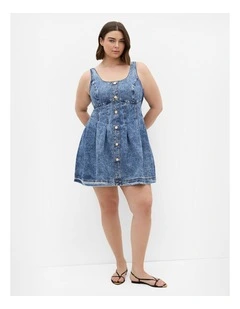 Plus Size Alexa Denim Mini Dress in indigo Wash