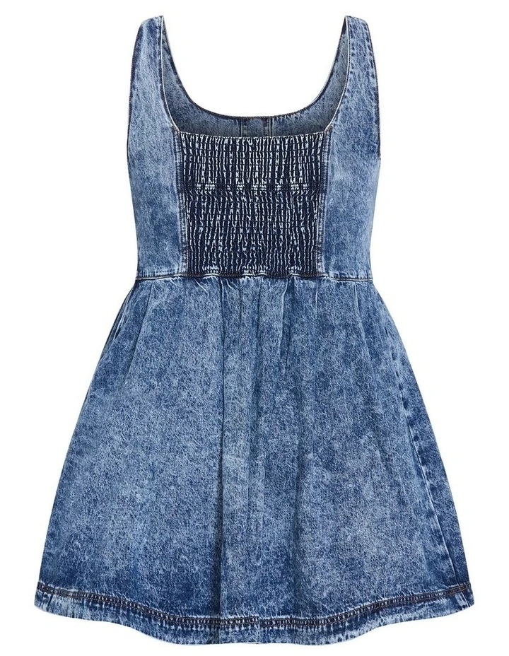 Plus Size Alexa Denim Mini Dress in indigo Wash image 4
