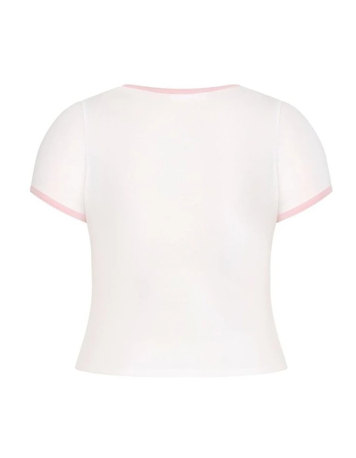 Plus Size Micro Martini Print Tee in Ivory image 4