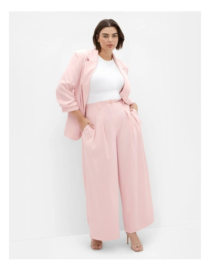 Plus Size Abbie Blazer in Baby Pink image 1