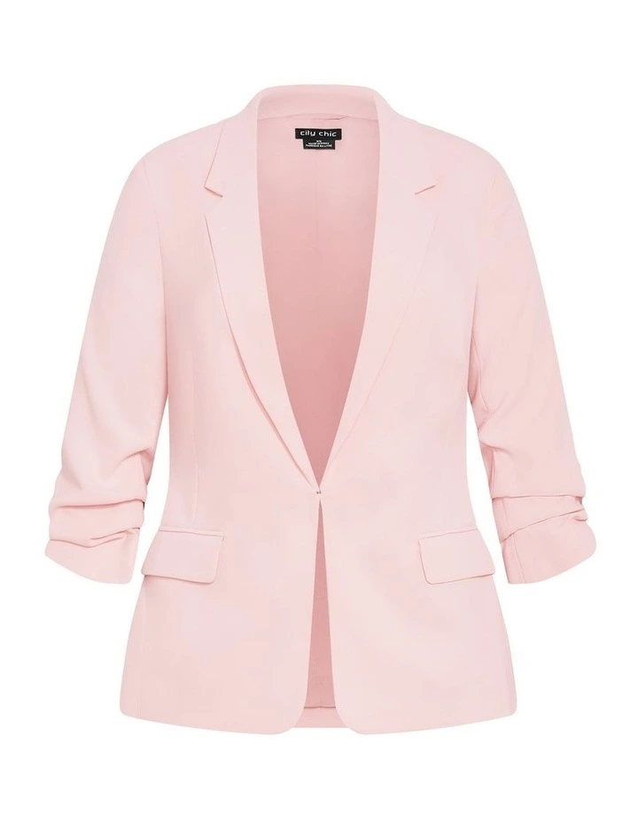 Plus Size Abbie Blazer in Baby Pink image 3