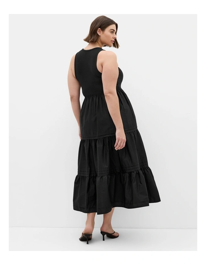 Plus Size Chelsea Mixed Media Dress in Black image 2