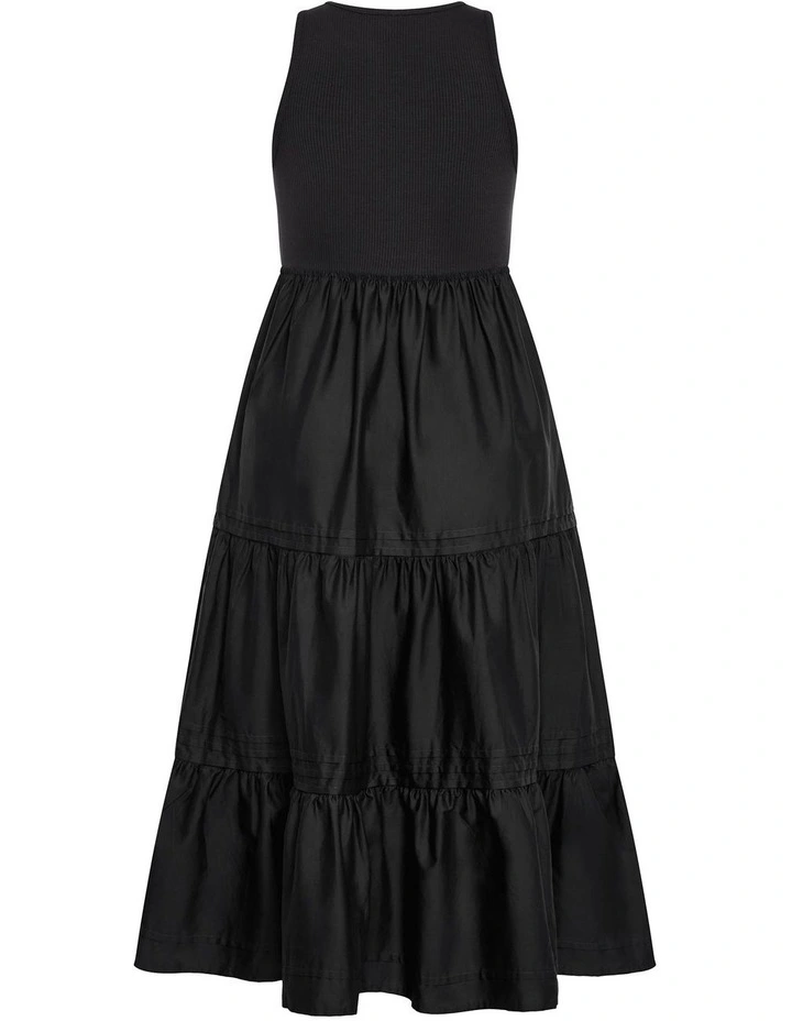 Plus Size Chelsea Mixed Media Dress in Black image 3