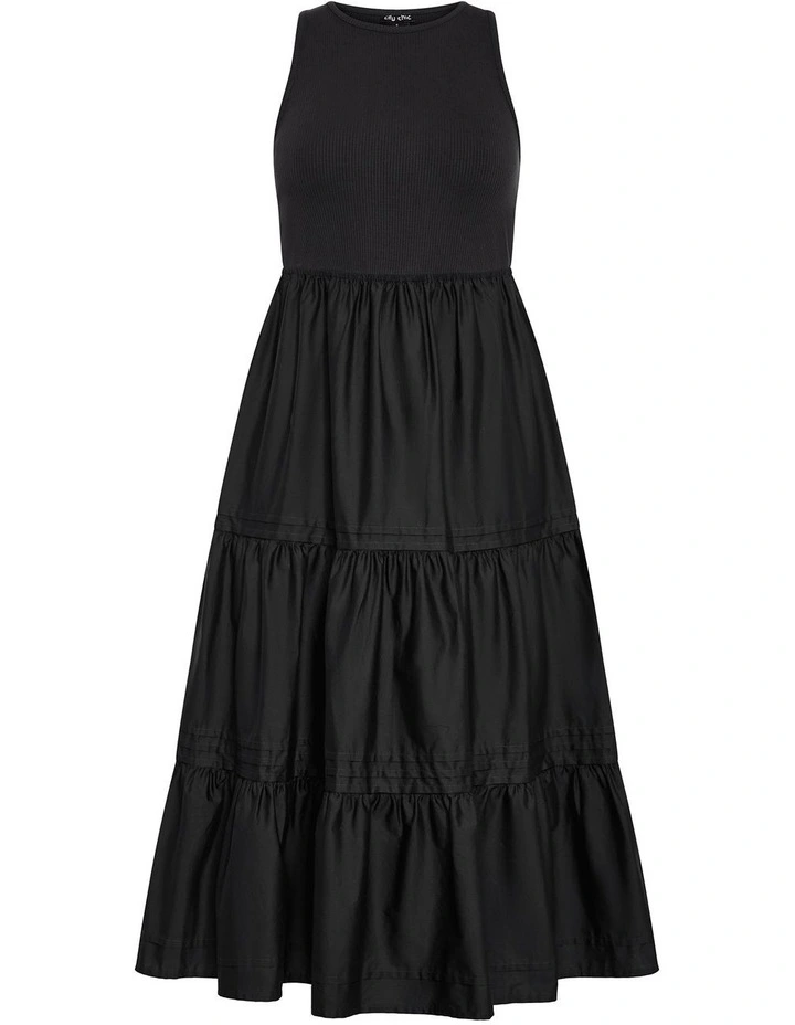 Plus Size Chelsea Mixed Media Dress in Black image 4