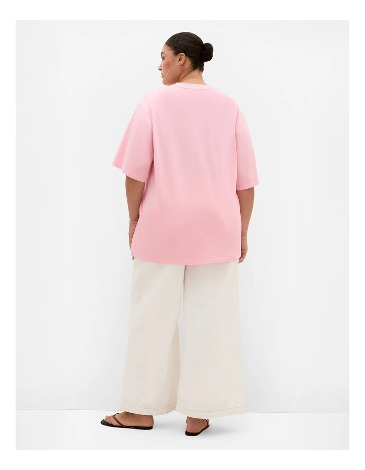 Plus Size Stardust Oversized Cotton Tee in Pink image 2