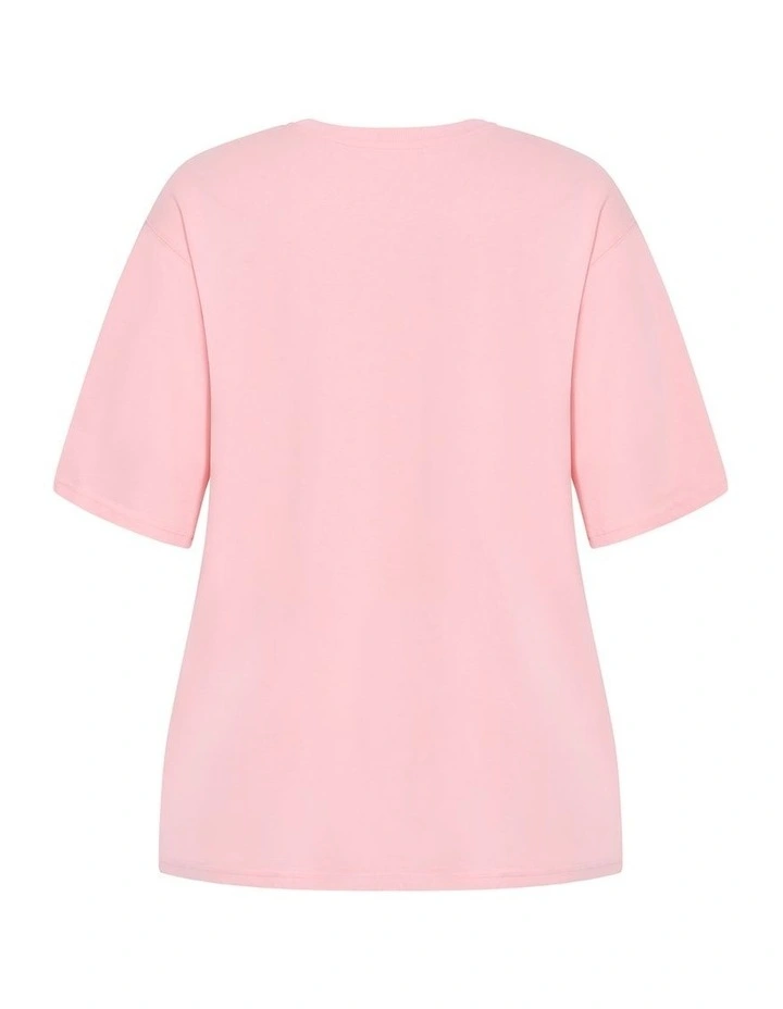 Plus Size Stardust Oversized Cotton Tee in Pink image 4