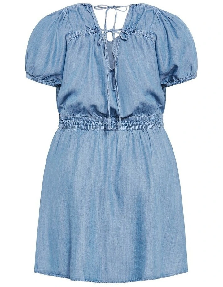 Plus Size Emma Denim Mini Dress in Mid Wash image 4