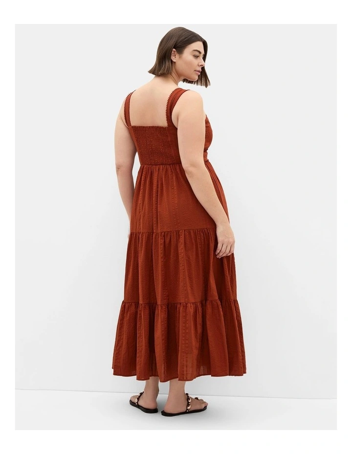 Plus Size Bella Crochet Tier Dress in Burnt Sienna image 2