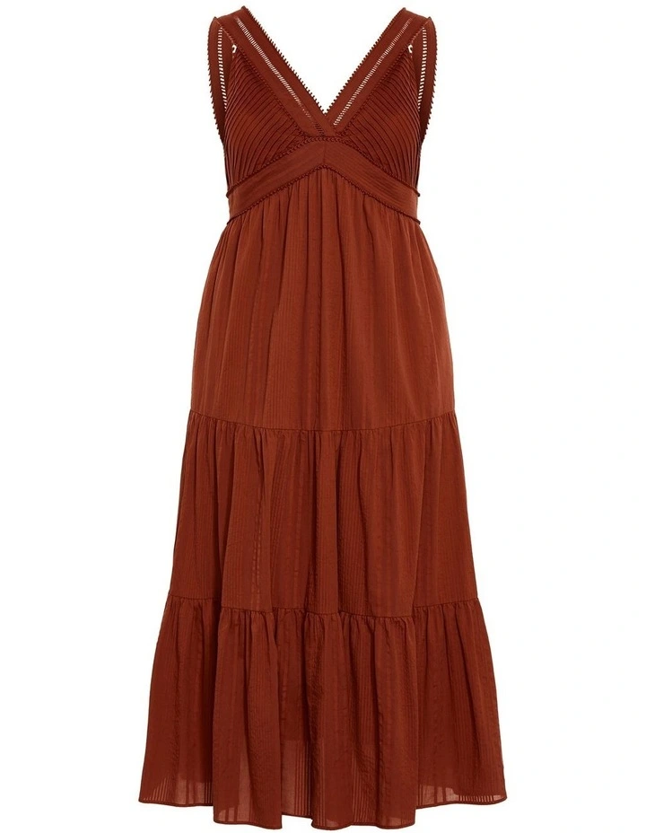 Plus Size Bella Crochet Tier Dress in Burnt Sienna image 3