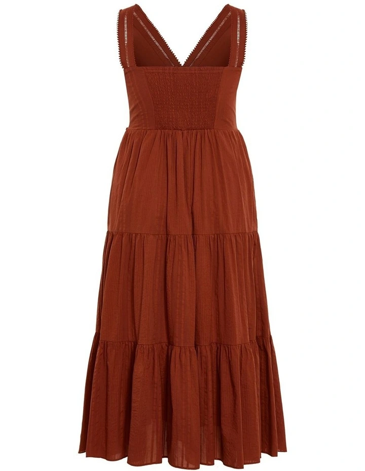 Plus Size Bella Crochet Tier Dress in Burnt Sienna image 4