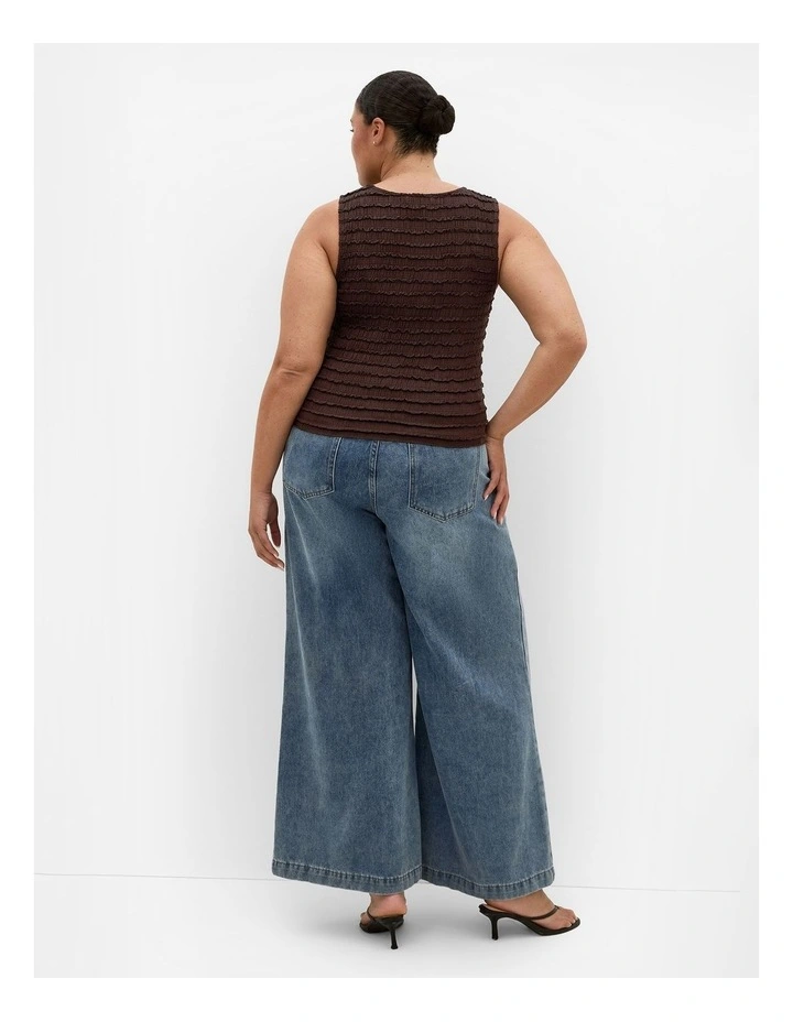 Plus Size Sheree Sleeveless Ruched Top in Chocolate image 2