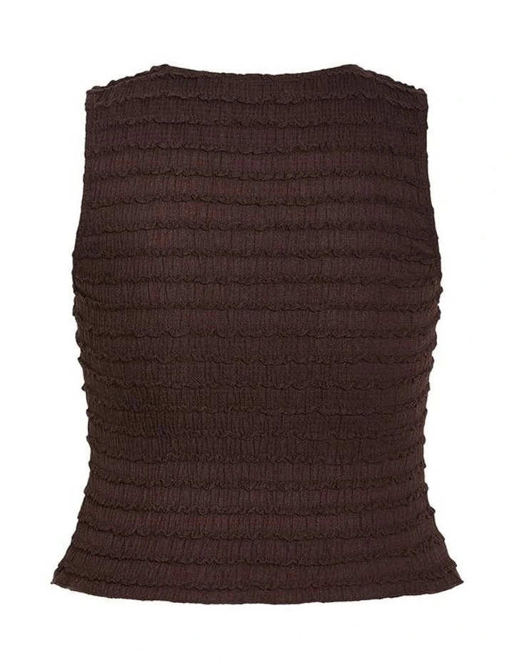 Plus Size Sheree Sleeveless Ruched Top in Chocolate image 3