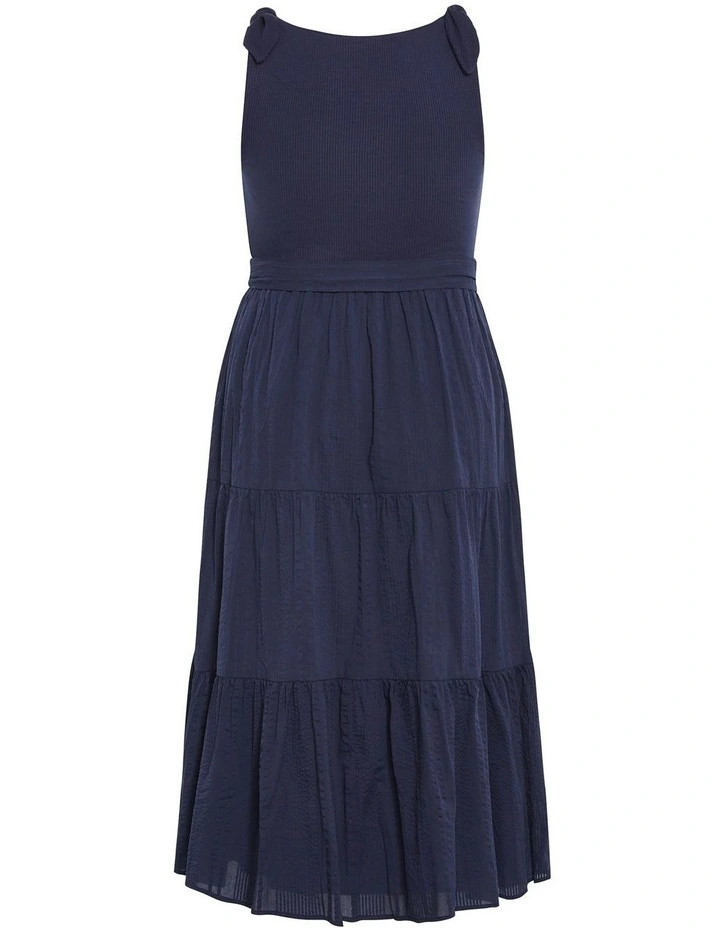 Plus Size Hallie Tier Midi Dress in Navy image 4