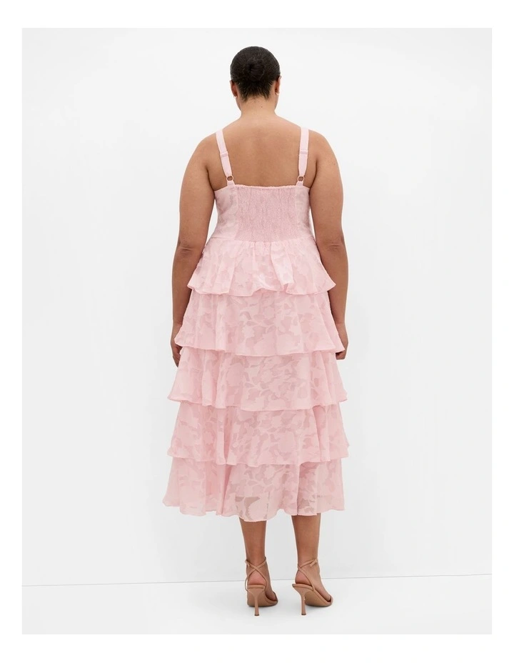 Plus Size Daniela Ruffle Tier Dress in Soft Pink image 2
