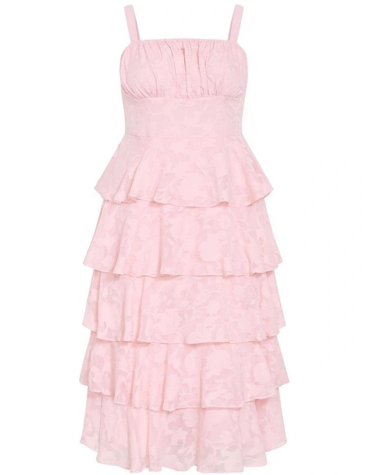 Plus Size Daniela Ruffle Tier Dress in Soft Pink image 3