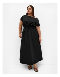 Plus Size Cass Cotton Maxi Dress in Black