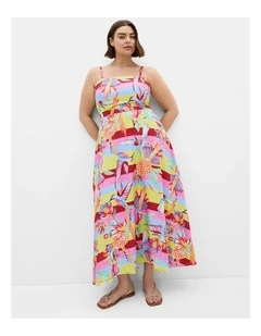 Plus Size Saraya Print Maxi Dress in Matcha Multi