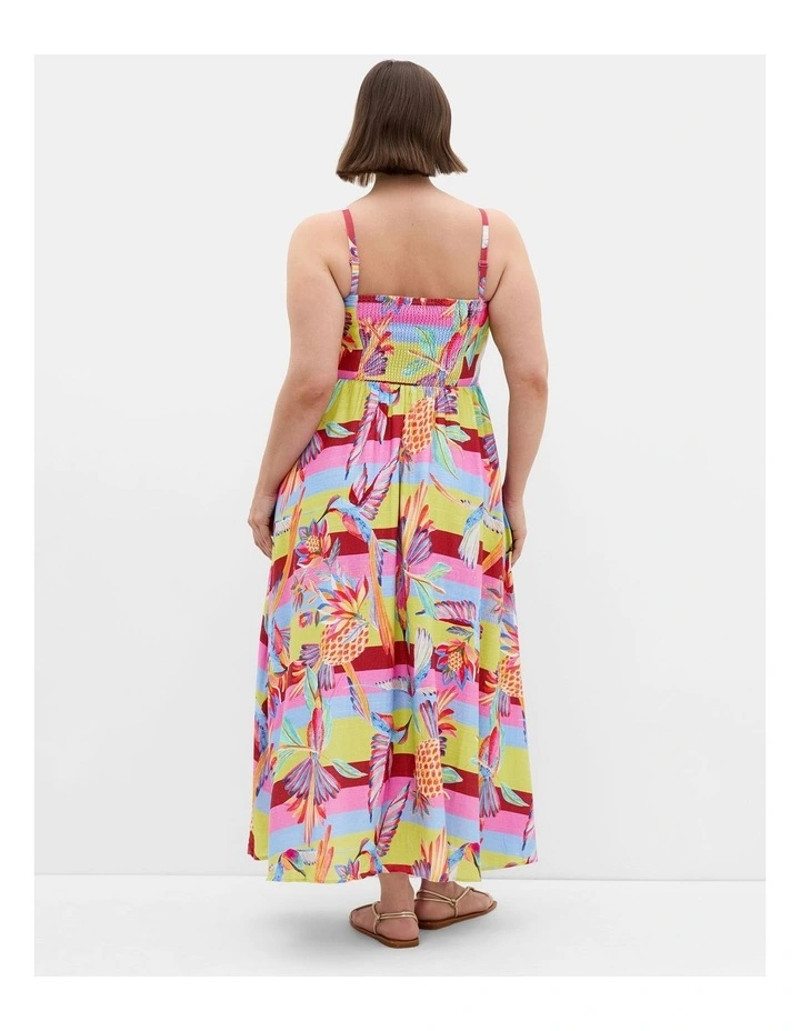 Plus Size Saraya Print Maxi Dress in Matcha Multi image 2