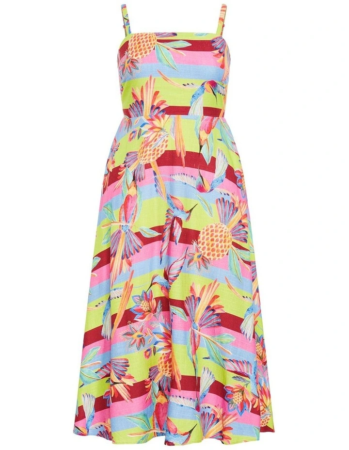 Plus Size Saraya Print Maxi Dress in Matcha Multi image 5