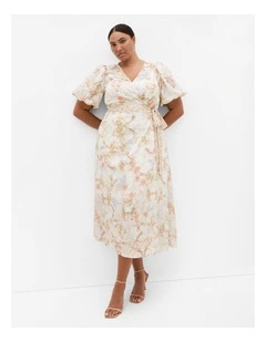Plus Size Anastasia Opulent Print Wrap Maxi Dress in Ivory
