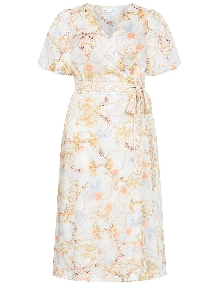 Plus Size Anastasia Opulent Print Wrap Maxi Dress in Ivory image 3