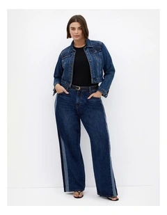 Plus Size Classic Denim Jacket in Mid Wash