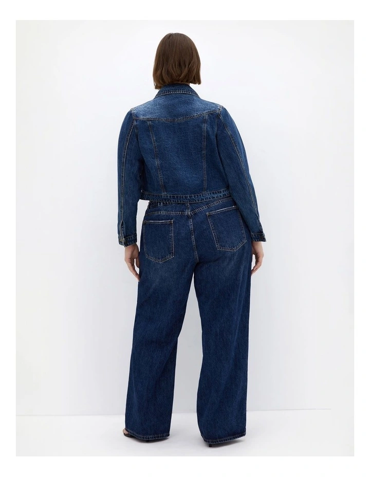Plus Size Classic Denim Jacket in Mid Wash image 2