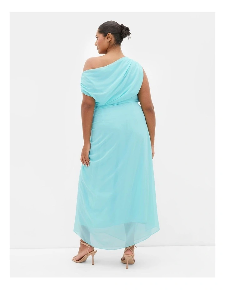 Plus Size Vivid Shoulder Detail Maxi Dress in Aqua image 2