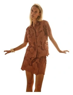 Colette Lace Shirt - Red Clay