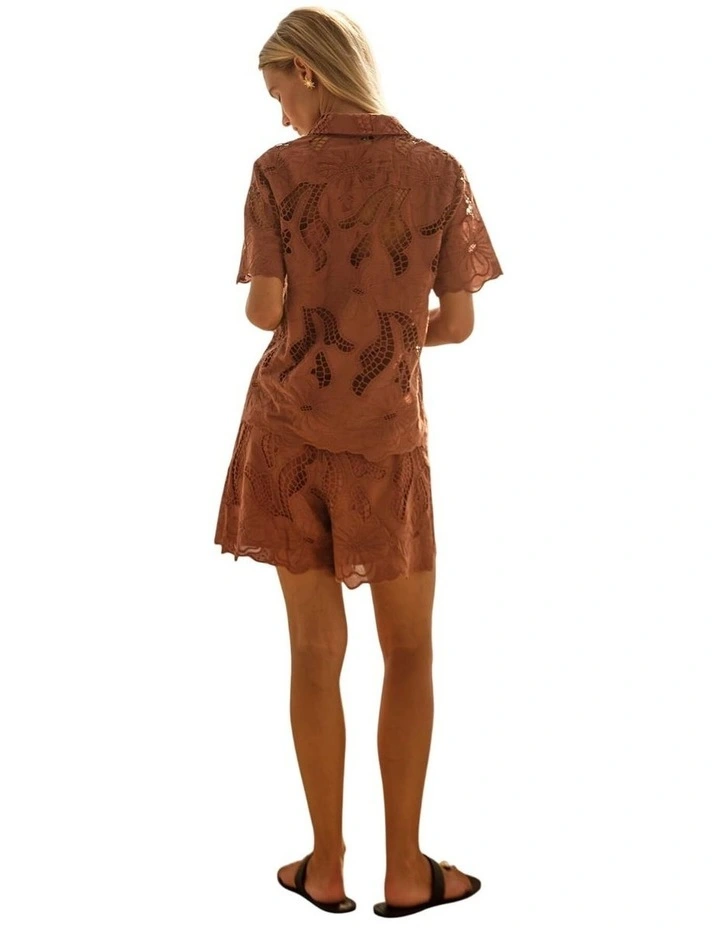 Colette Lace Shirt - Red Clay image 4