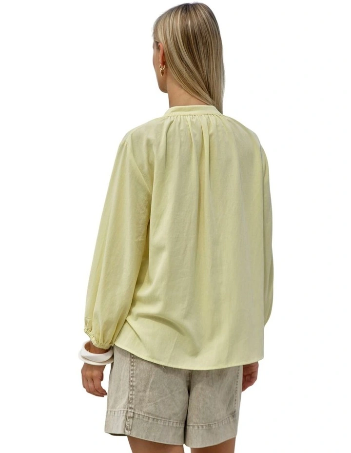 Shae Split Neck Blouse - Lemon image 2