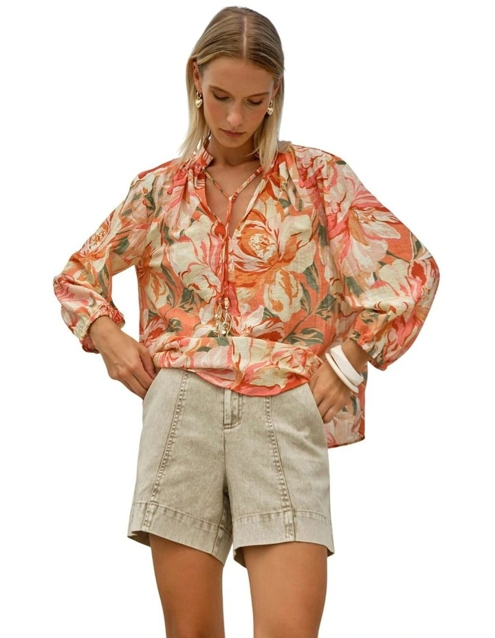 Shae Split Neck Blouse - Petal image 3