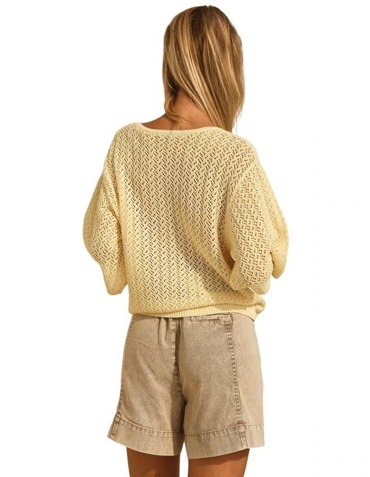 Mila Pointelle Top - Lemon image 2