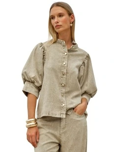 Saskia Balloon Shirt - Parchment