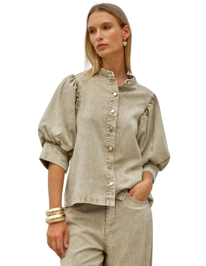 Saskia Balloon Shirt - Parchment image 1