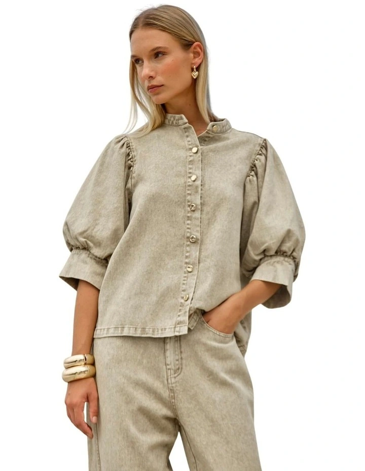 Saskia Balloon Shirt - Parchment image 3