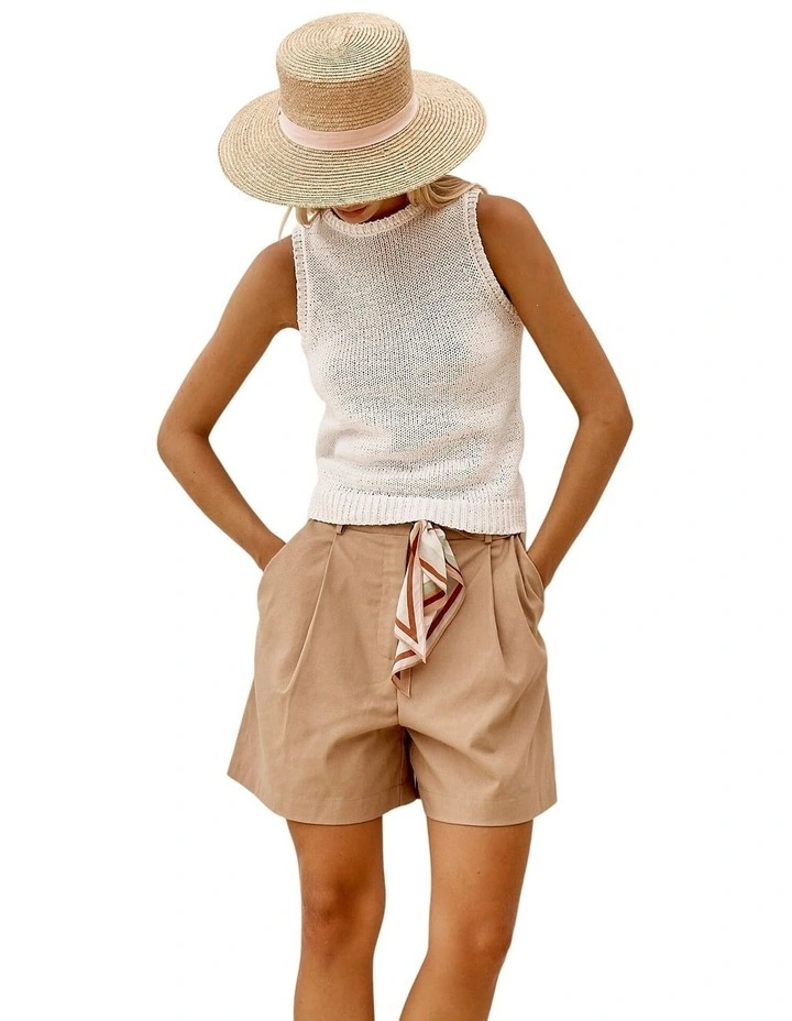 Mirabel Scarf Short - Taupe image 1
