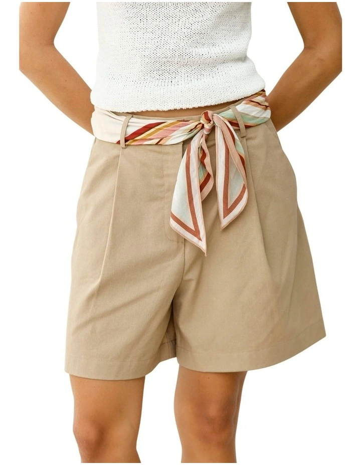 Mirabel Scarf Short - Taupe image 3