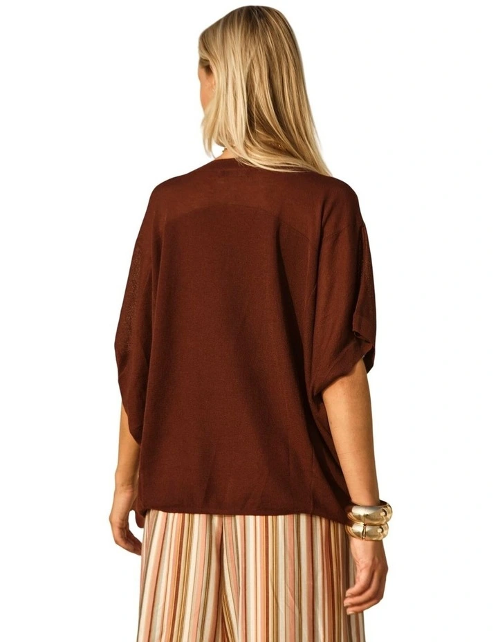 Iris V-Neck Top - Chocolate image 2