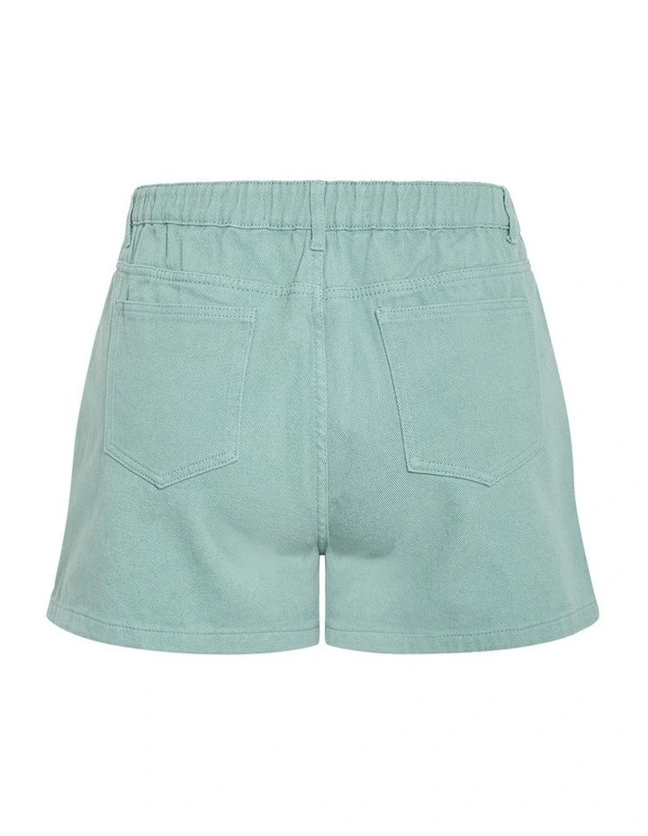 Plus Size Lexi Cotton Denim Short in Seafoam image 4